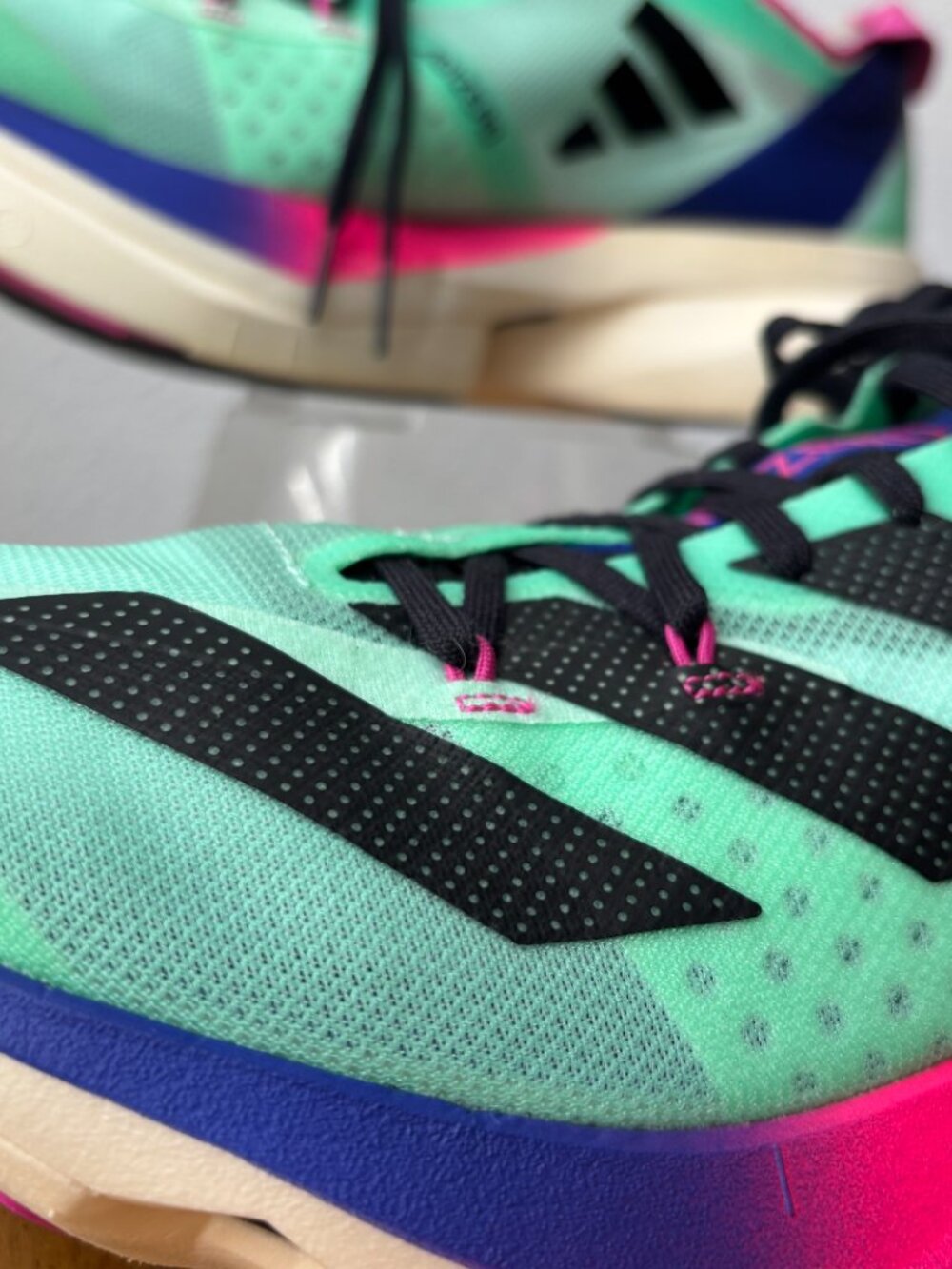 adidas Adizero Adios Pro 3 Pulse Mint Lucid Blue GW4249 Running Shoes Men Size 8 - Picture 9 of 17